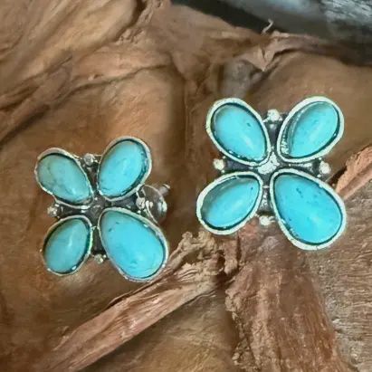 Turquoise Flower Stud Earring