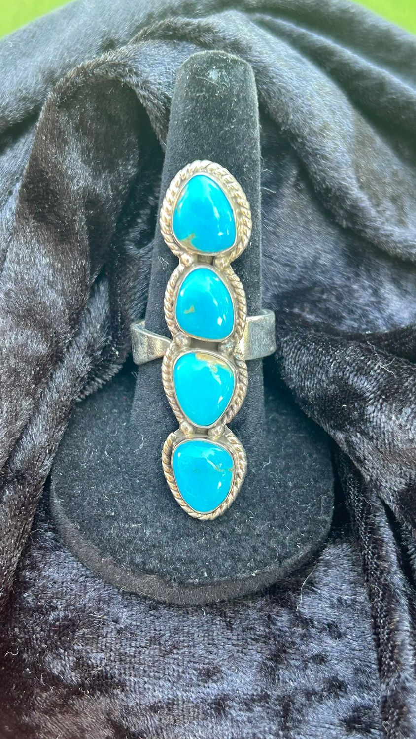 4 stone adjustable Turquoise ring.
