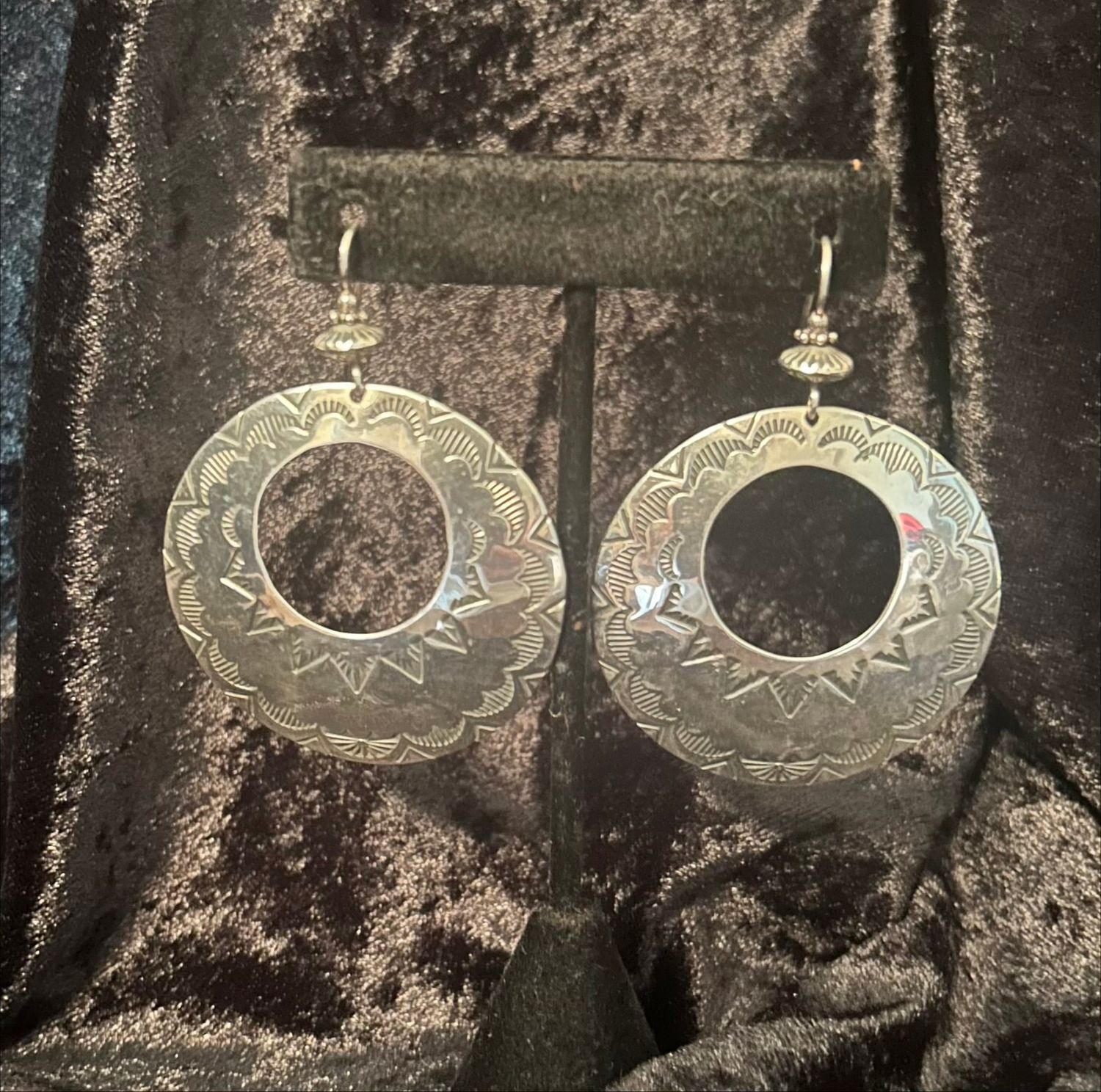 Sterling Stamped Dangle Earrings