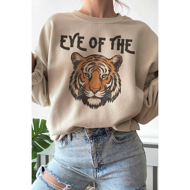 EYE OF THE TIGER Graphic Sweatshirt: SAND