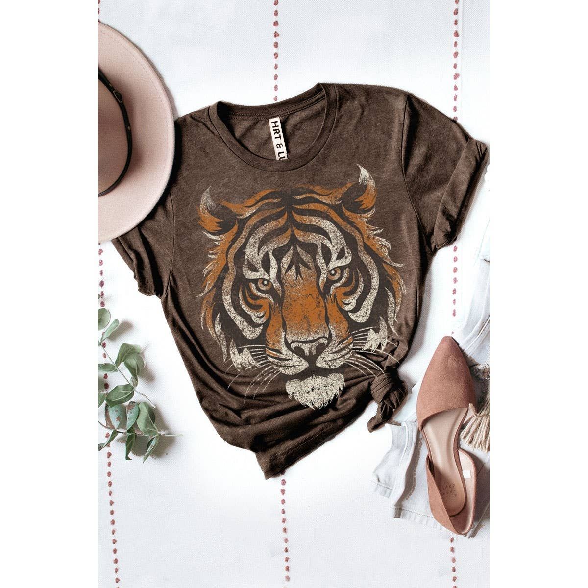 TIGER BIG FACE MINERAL GRAPHIC TEE: Mineral Black, Size: Small