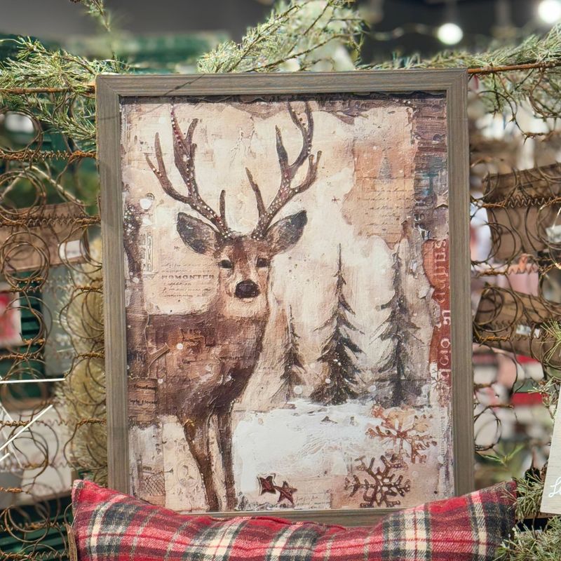 FR-4024 - Buck &amp; Trees Collage Christmas Frame