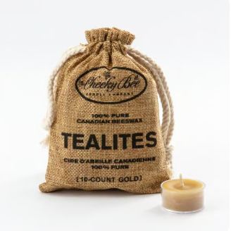 10pk Tealite Candles, Jute, Gold