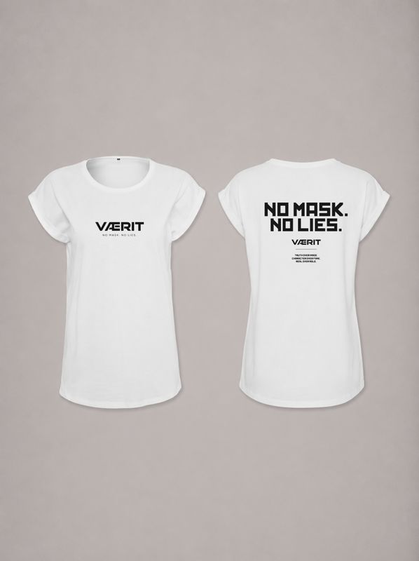 VÆRIT Ladies Shoulder Tee - White