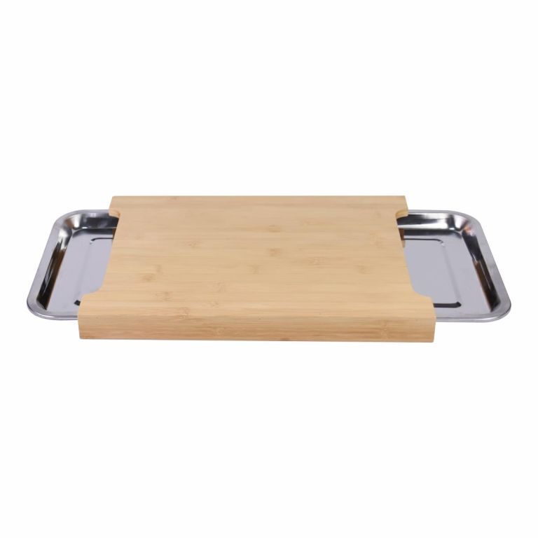 Bambusové prkénko, hliníkové odkapávače, 40 x 29 x 3,5 cm
