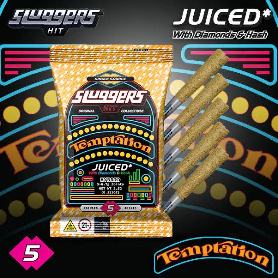 Sluggers HIT: 5 Infused Joints JUICED* With Diamonds & Hash - Temptation HYBRID