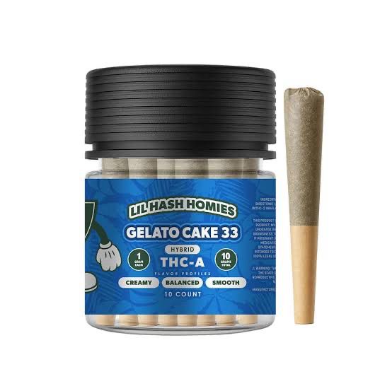 Hidden Hills: Lil Hash Homies • 10pk THC-A Pre-Rolls - Gelato Cake 33 HYBRID