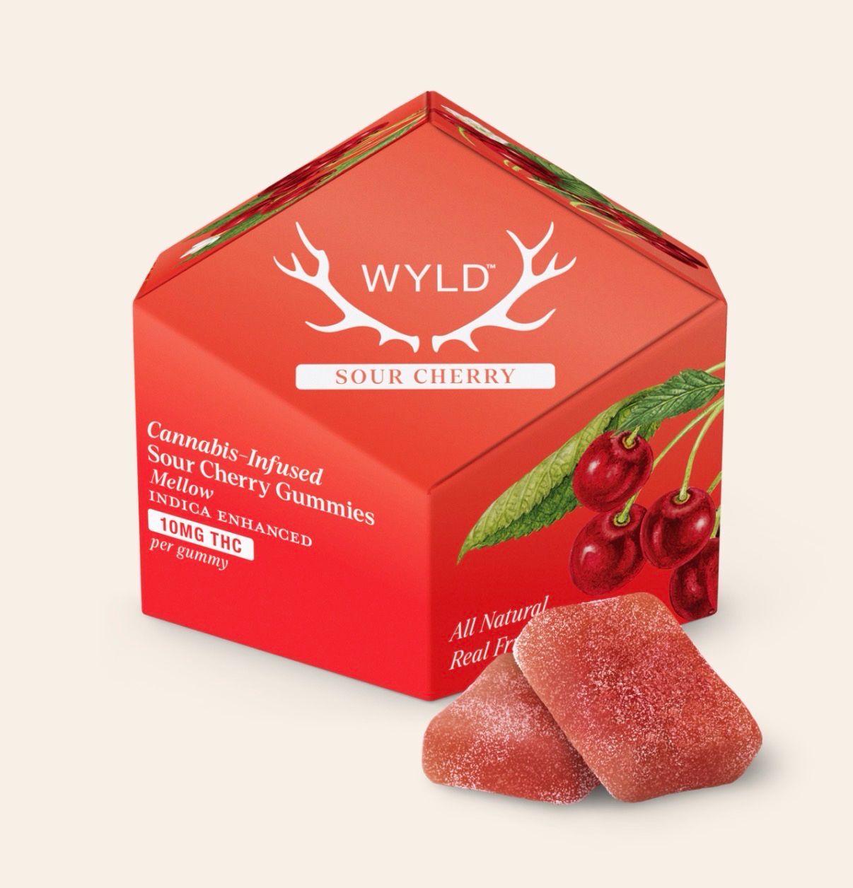 WYLD: 100mg Cannabis-Infused Gummies - Sour Cherry INDICA