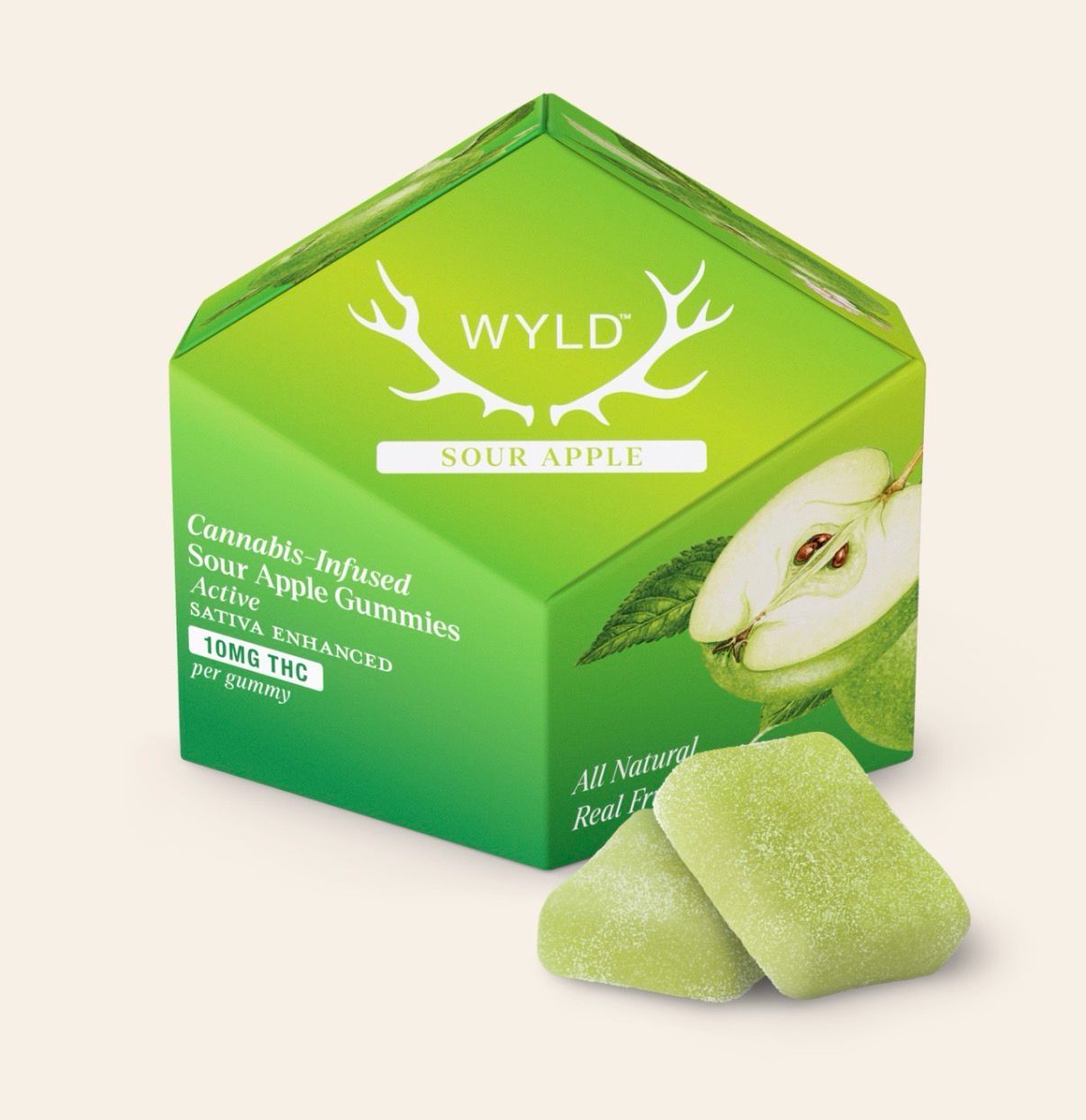 WYLD: 100mg Cannabis-Infused Gummies - Sour Apple SATIVA