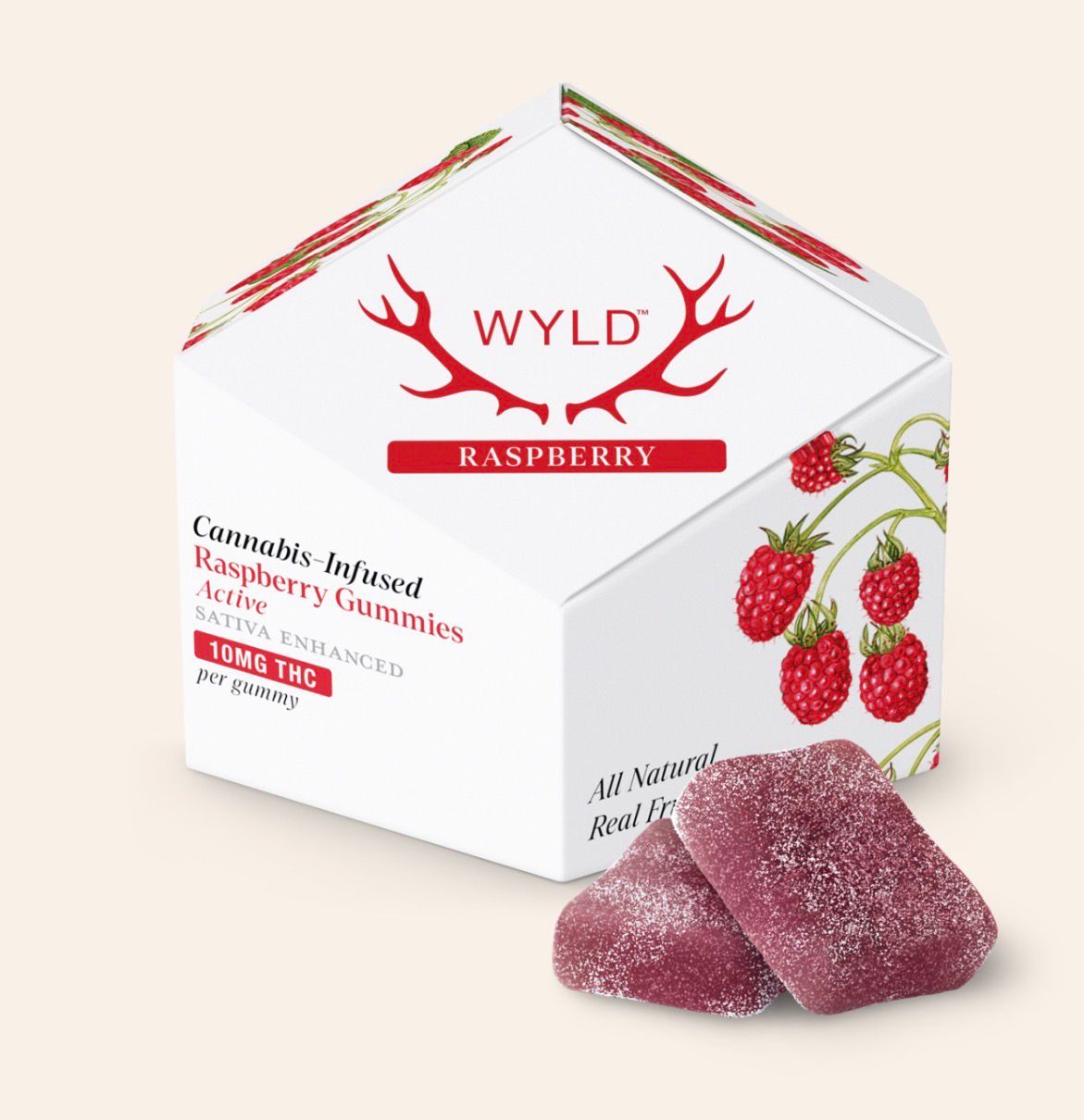 WYLD: 100mg Cannabis-Infused Gummies - Raspberry SATIVA