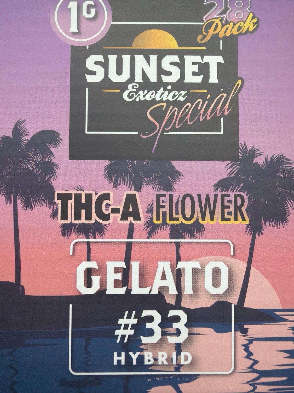 SUNSET Exotic THC-A Flower - Gelato 33 1g