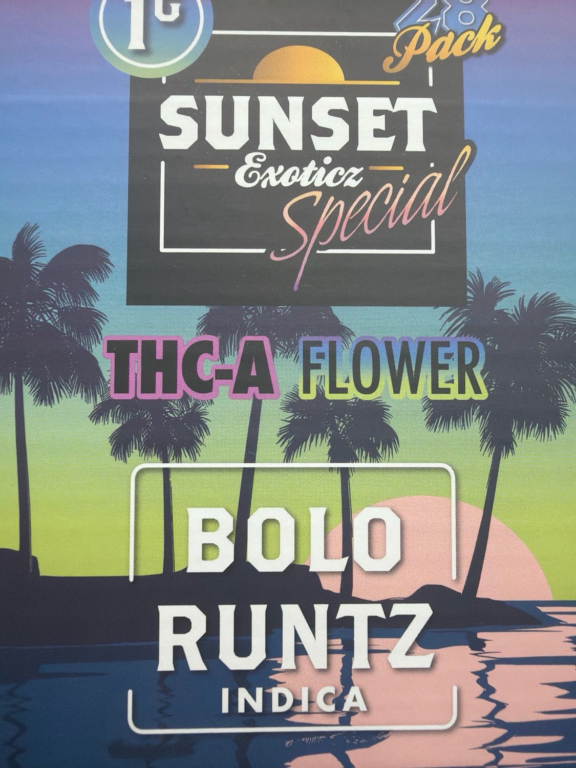 SUNSET Exotic THC-A Flower - BOLO Runtz 1g