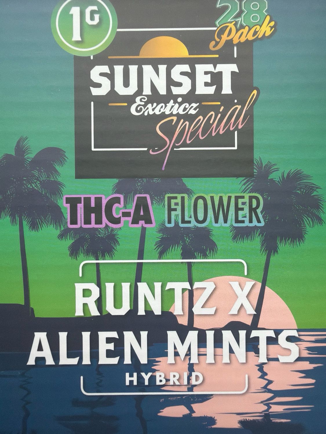 SUNSET Exotic THC-A Flower - Runtz Alien Mints 1g