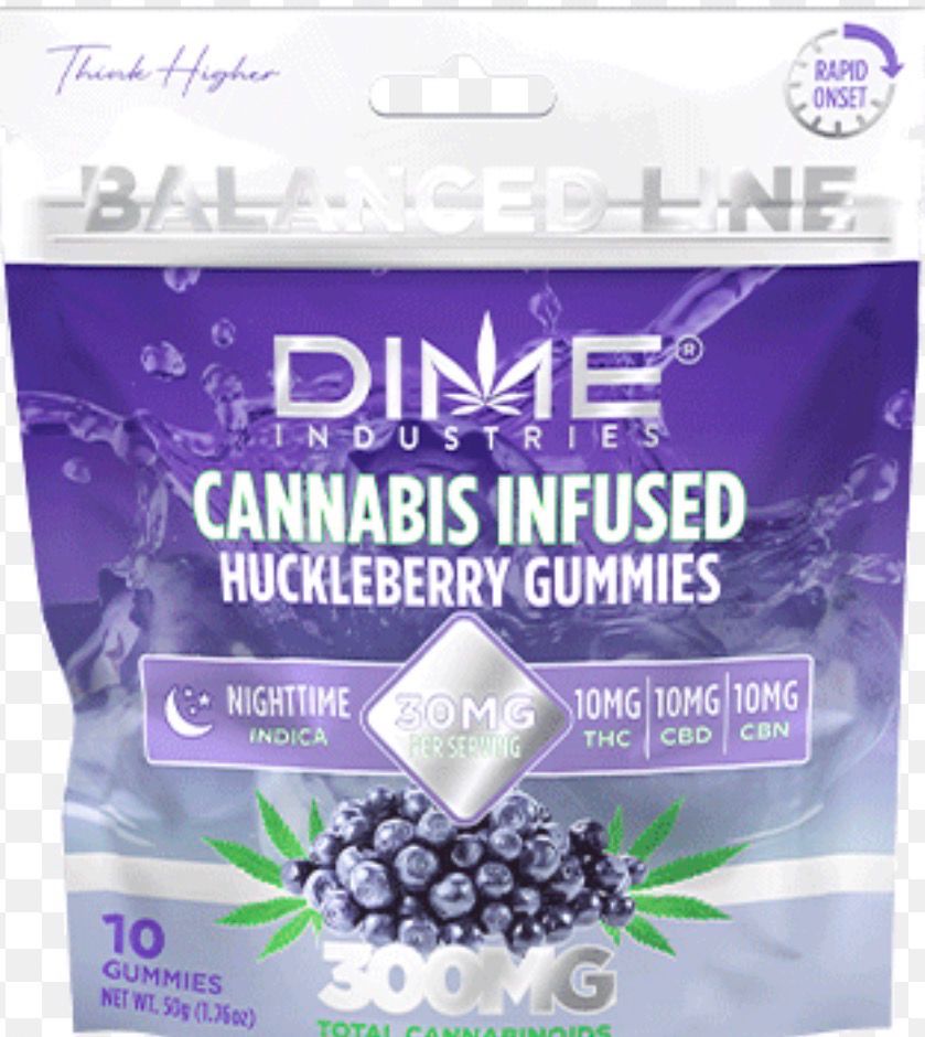DIME Industries: 300mg Cannabis Infused Gummies - Huckleberry INDICA