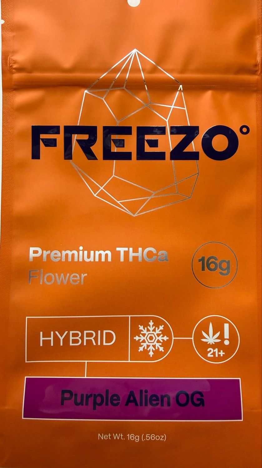 FREEZO: 16g Flower (smalls) Uncoated - Purple Alien OG HYBRID