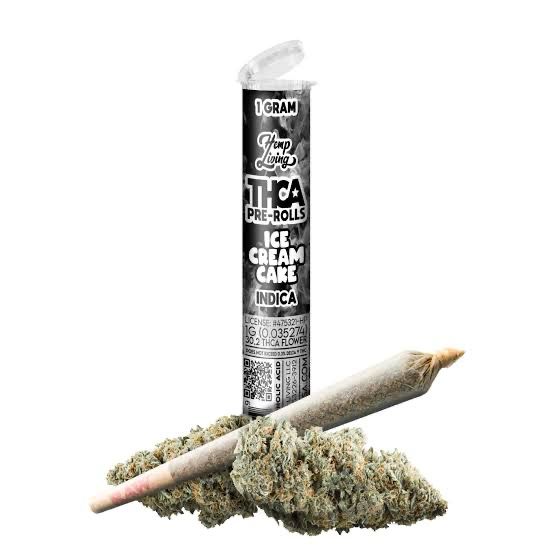 Hemp Living: 1gram THCA Pre-Roll - Ice Cream Cake INDICA