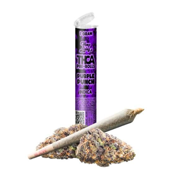 Hemp Living: 1gram THCA Pre-Roll - Purple Punch INDICA