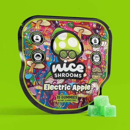 Nice Shrooms: 15pcs Mushroom Gummies - Electric Apple