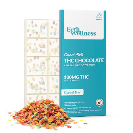 Erth Wellness: 100mg Live Resin THC Chocolate - Cereal Bar