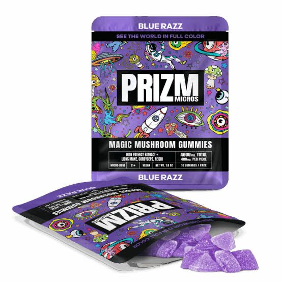 PRIZM Micros: 4000mg Magic Mushroom Gummies - Blue Razz