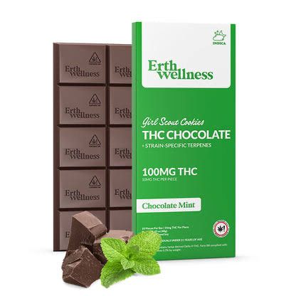 Erth Wellness: 100mg Live Resin THC Chocolate - Chocolate Mint