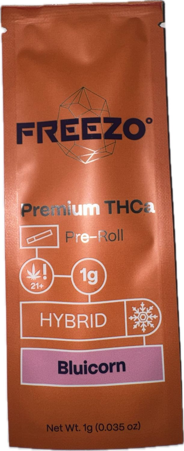 FREEZO: 1gram Pre-Roll Premium THCa Flower - Bluicorn HYBRID