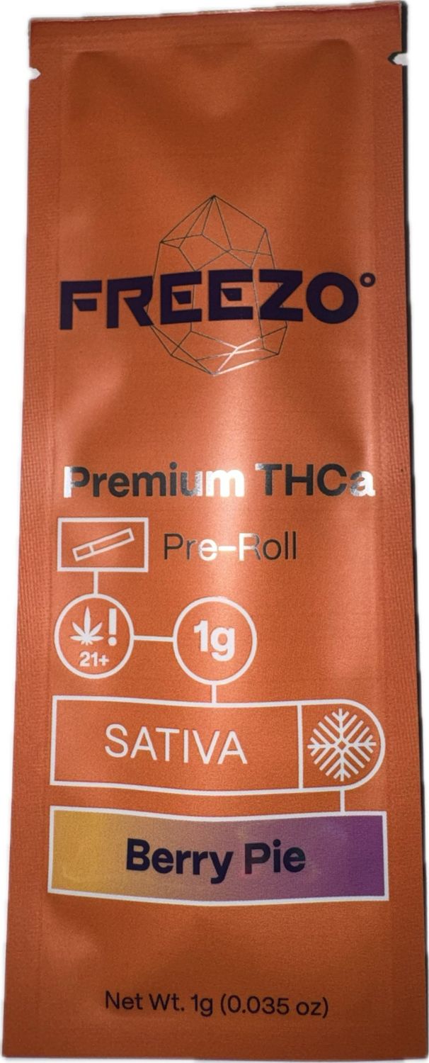 FREEZO: 1gram Pre-Roll Premium THCa Flower - Berry Pie SATIVA