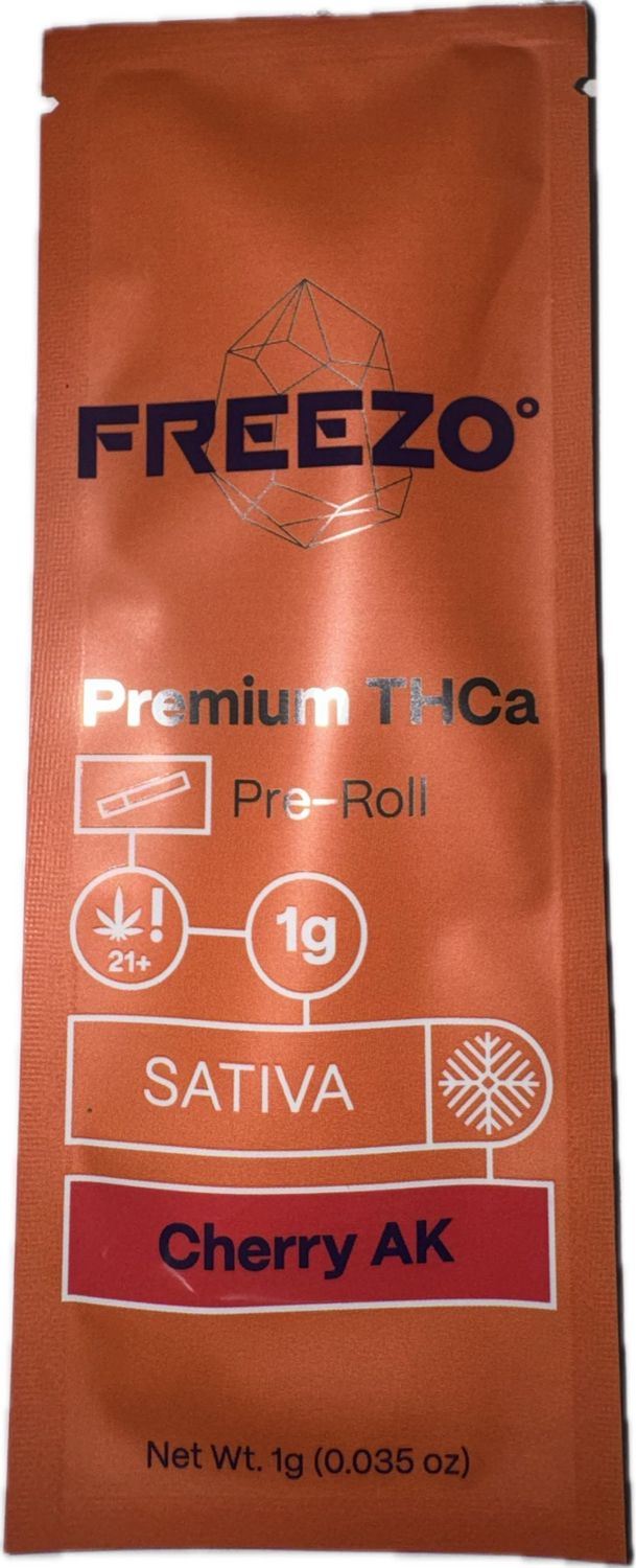 FREEZO: 1gram Pre-Roll Premium THCa Flower - Cherry AK SATIVA