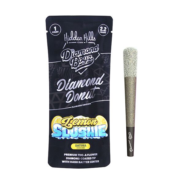 Hidden Hills x Diamond Boyz: 2.2grams Diamond Donut Pre-Roll - Lemon Slushie SATIVA