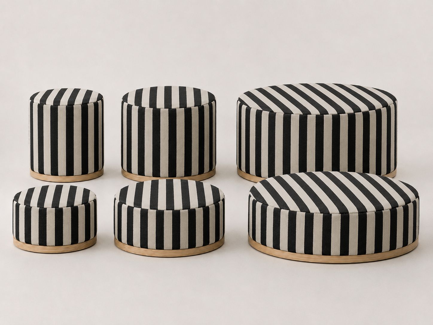 VEV Pouf - Blans Strib VEV Pouf - Blans Strib
