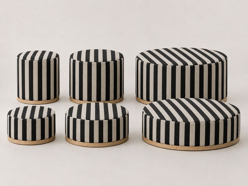 VEV Pouf - Blans Strib