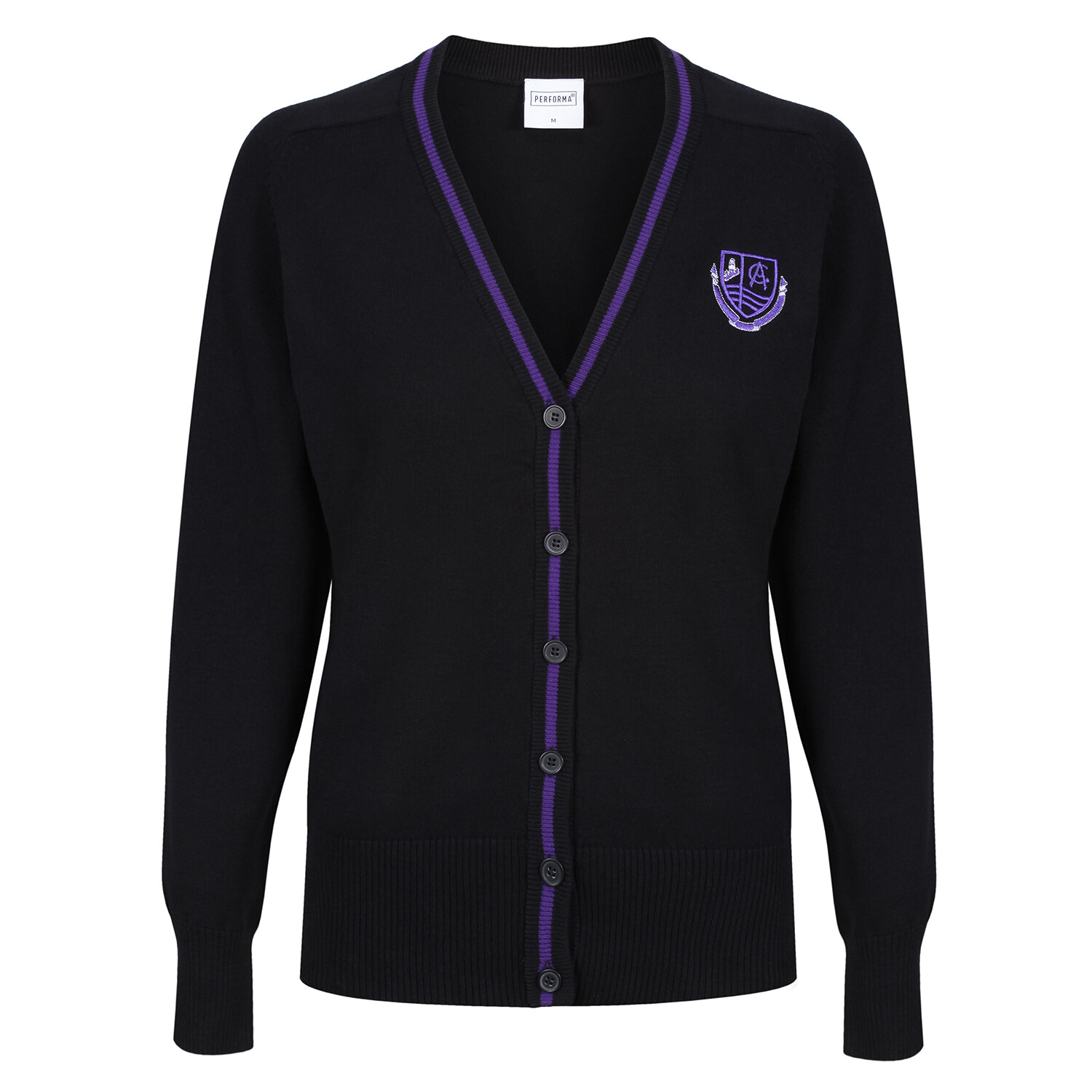 Clydeview Academy Girls Knitted Cardigan with stripe