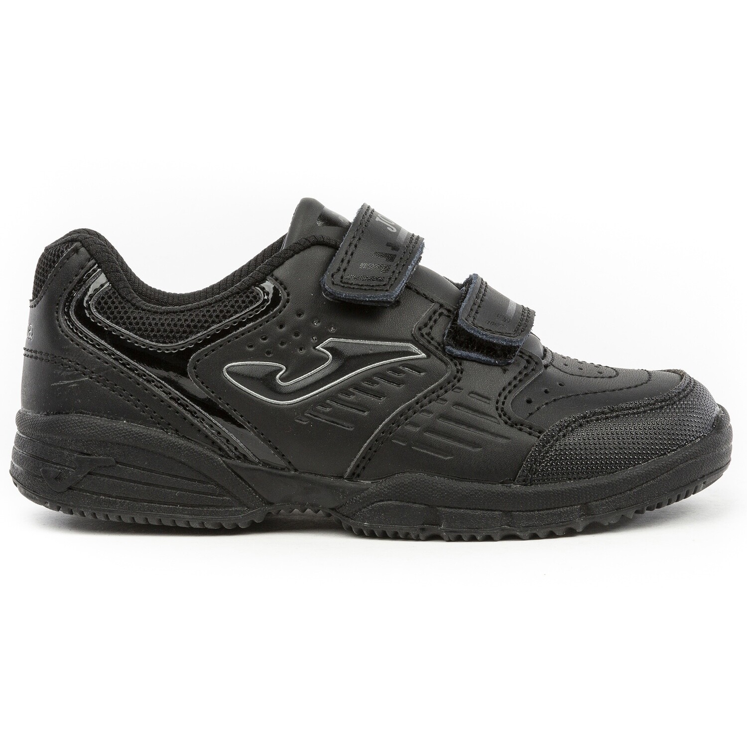 Double Velcro Trainer (Size 10 to 2) (JR912 BLK)