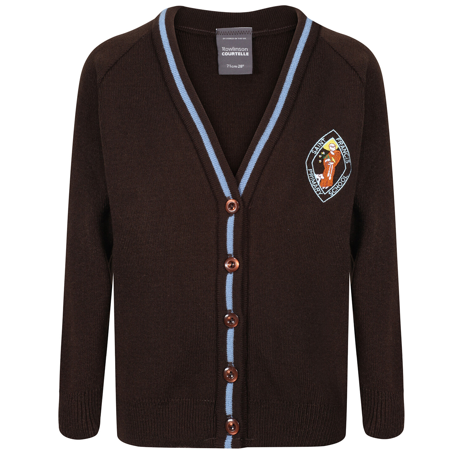 St Francis Primary Knitted Cardigan with stripe