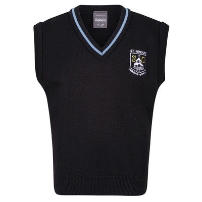 St Ninian's Primary Knitted Tank Top with stripe