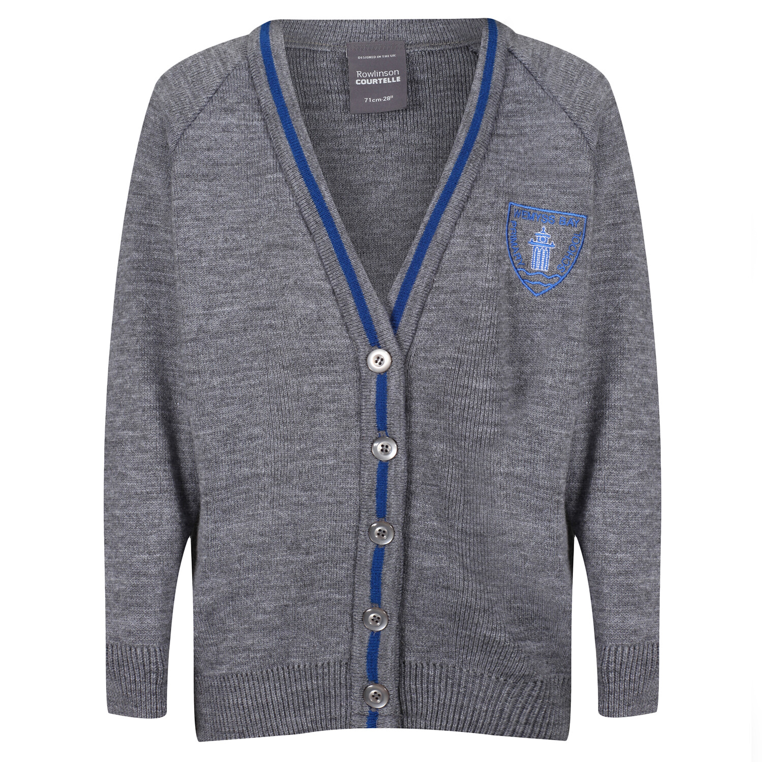 Wemyss Bay Primary Knitted Cardigan with stripe