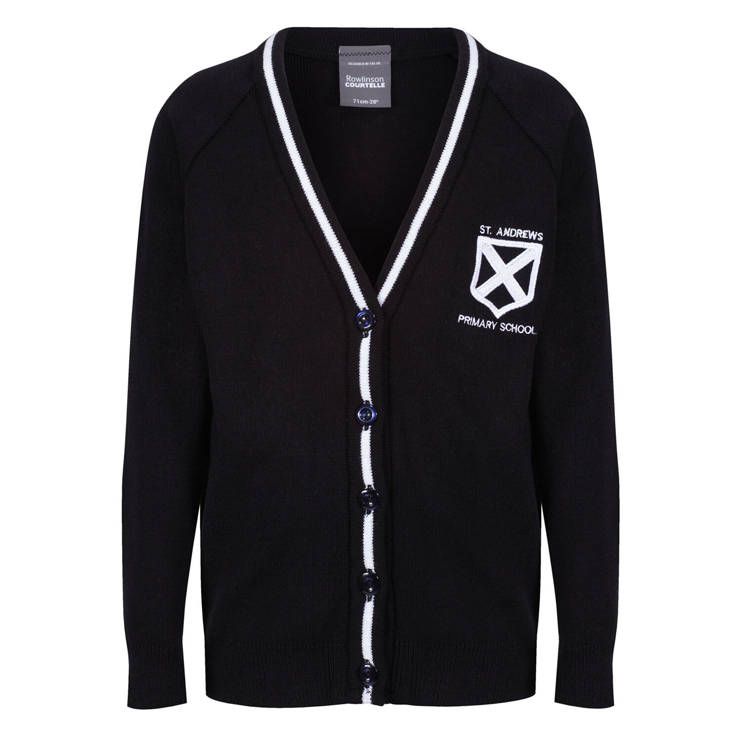 St Andrew's Primary Knitted Cardigan with stripe