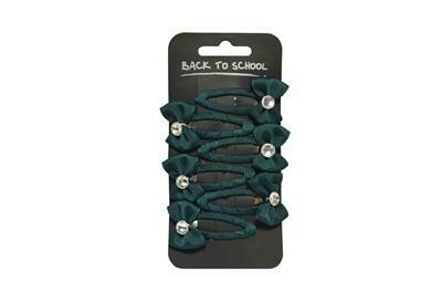 Diamante Bows (Pack of 6) in Bottle Green (RCSNWT310)