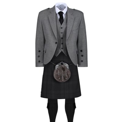 Black Isle Kilt with Light Grey Tweed Jacket