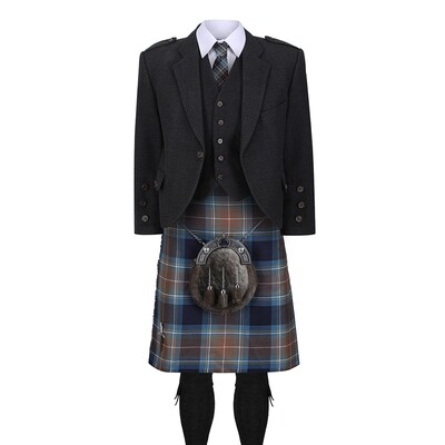 Modern Holyrood Kilt with Dark Grey Tweed Jacket