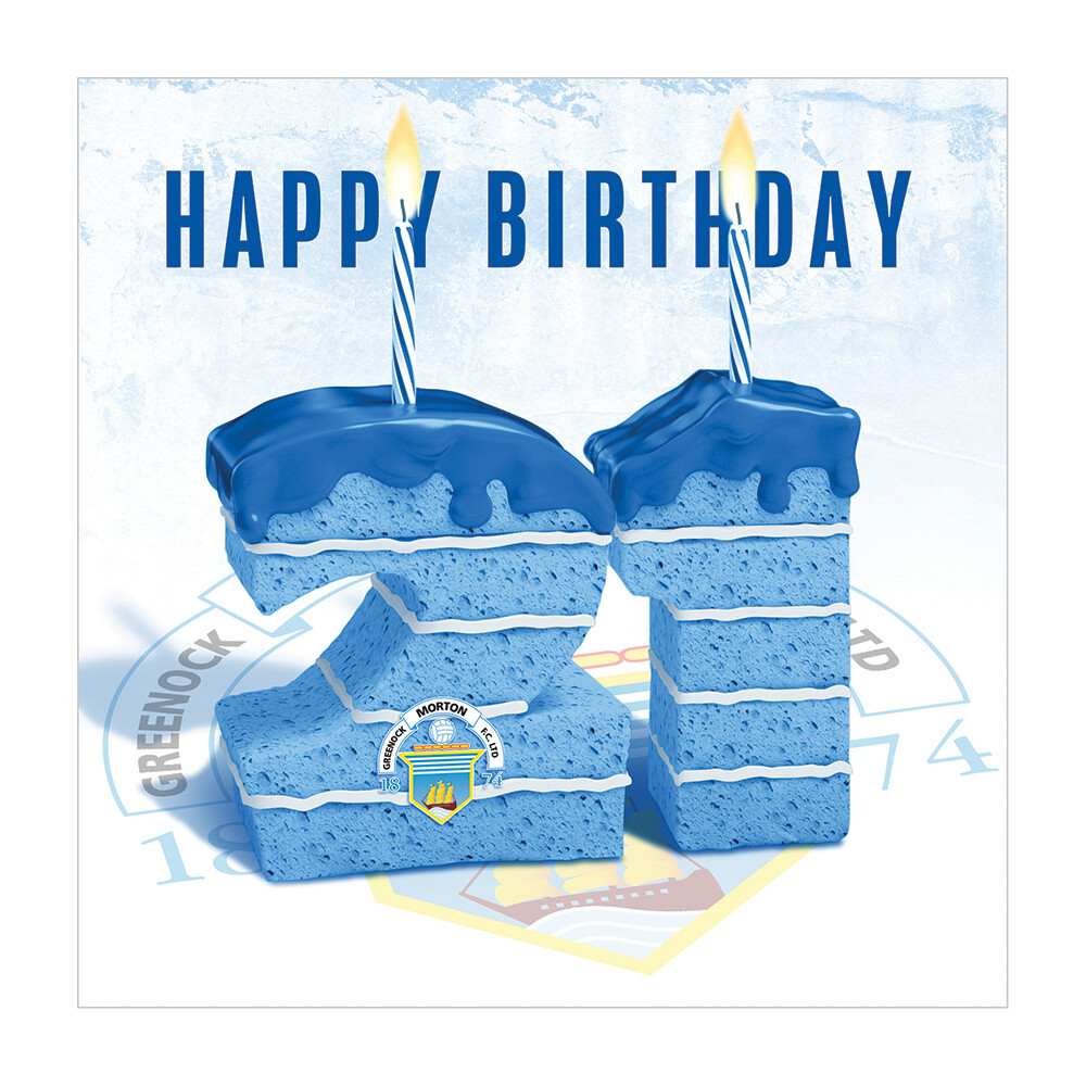 Morton '21st Birthday' Card (Blank Inside) (RCS NB15-21-Cake) NEW