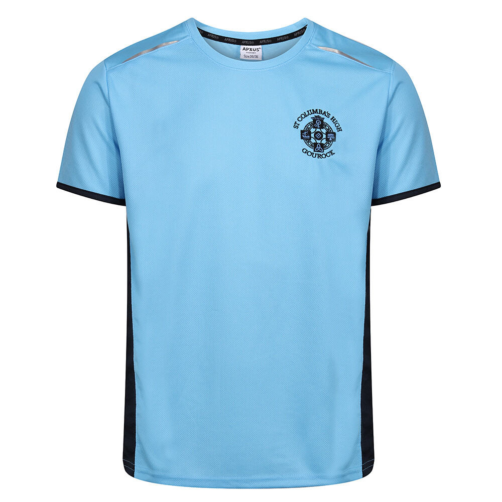 St Columba's High PE T-shirt in Light Blue (To be worn by S4-S6 pupils studying for a National or Higher PE qualification only)