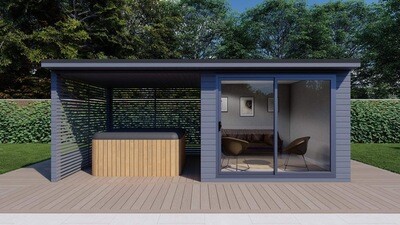 Composite Garden Room+Hot tub shelter (7mx3m)