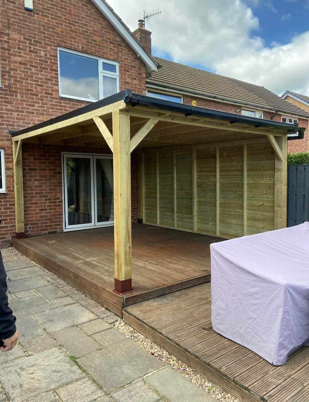 Timber veranda, gazebo, canopy 4m x 3m