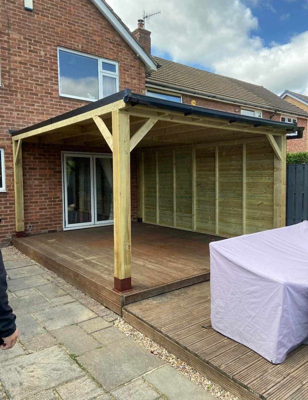 Timber veranda, gazebo, canopy 4m x 3m