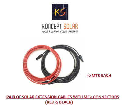 10 Mtr Solar DC Extension Wire 4.0 Sq mm with MC4 Connectors