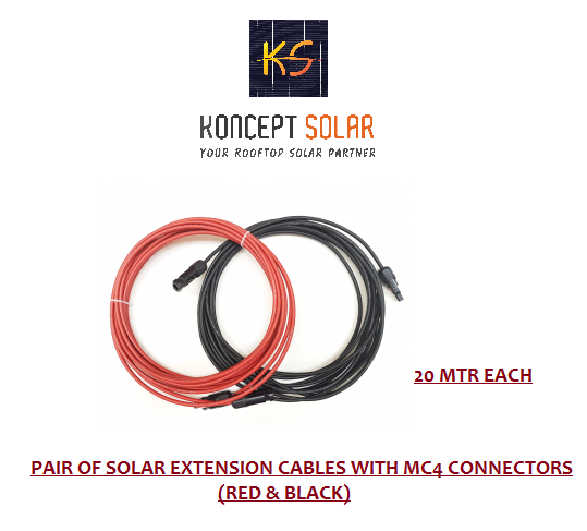 20 Mtr Solar DC Extension Wire 4.0 Sq mm with MC4 Connectors
