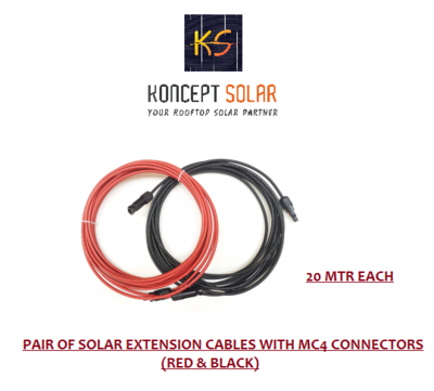 20 Mtr Solar DC Extension Wire 4.0 Sq mm with MC4 Connectors