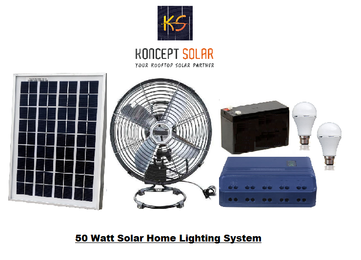 50 Watt Solar Home Lighting System for Villages and Small Houses