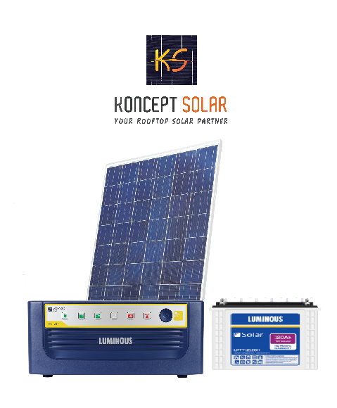 500VA Luminous Solar Inverter Battery and 300 Watt Solar Panels